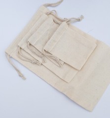6 x 8 Inches 100% Cotton Reusable Storage Premium Quality Double Drawstring Bags