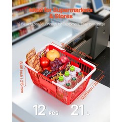 Uimoso Stackable Shopping Baskets with Handles – Set of 12 for Retail Use