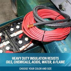 Flexible Pure Copper Welding Cable – 20 Ft Black + 20 Ft Red