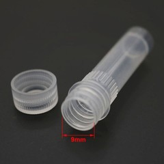 20x Small Plastic 1.5ml Small Vials Screw On Cap Clear Test Tube Mini Lab Bottle