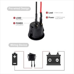 5Pcs 12V round Rocker Switch AC 6A/250V 10A/125V SPST 2 Pin 2 Position On/Off T