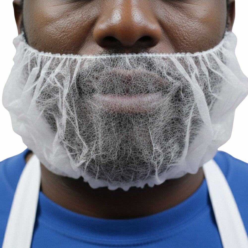 500 to 1000 Disposable Beard Protector White Polypropylene Single Loop Cover