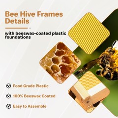 10 Frame Deep Brood Box, Langstroth Beehive Box Dipped in 100% Beeswax, Bee H…