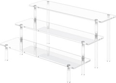 3 Tier Acrylic Display Risers Stand for Perfume, Cupcakes & Figurines