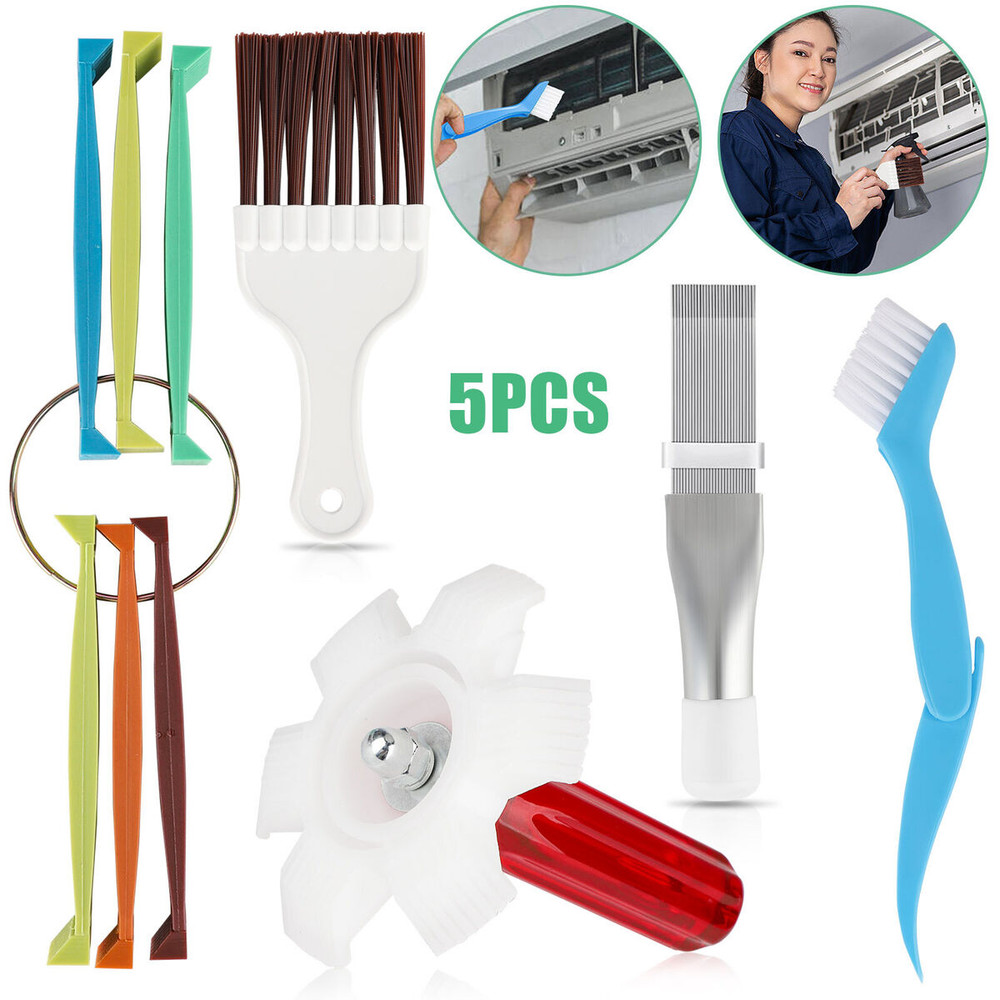 5in1 Air Conditioner Fin Cleaner Set Fin Comb Condenser Straightener Clean Brush