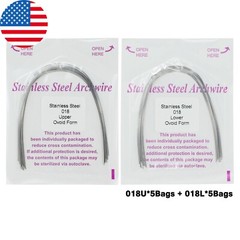100PCS Dental Orthodontic Arch Wire Niti Stainless Steel Round Rectangular Ovoid