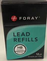 NEW FORAY Lead Refills,0.5 mm,HB Hardness. Pack Of 12 SHIPS N 24 HOURS