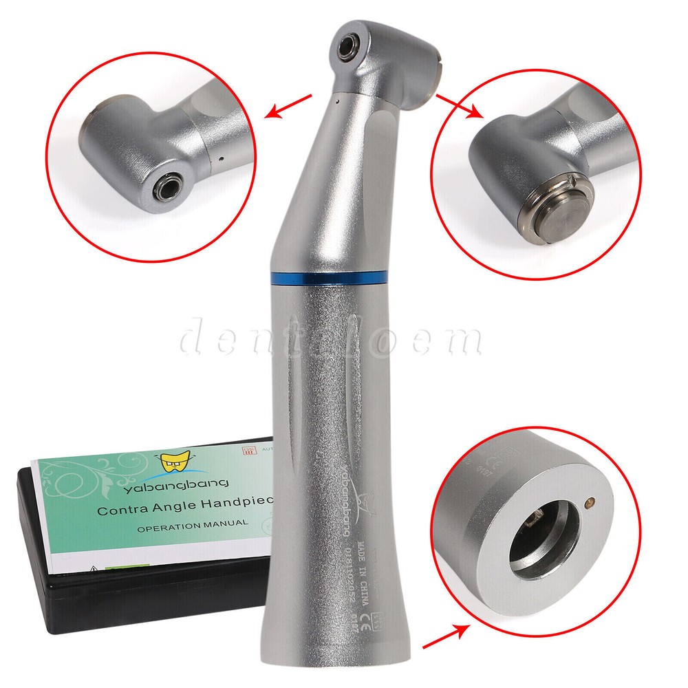 Dental Slow Low Speed Handpiece Push Contra Angle NSK Style Air Motor 4Holes USA