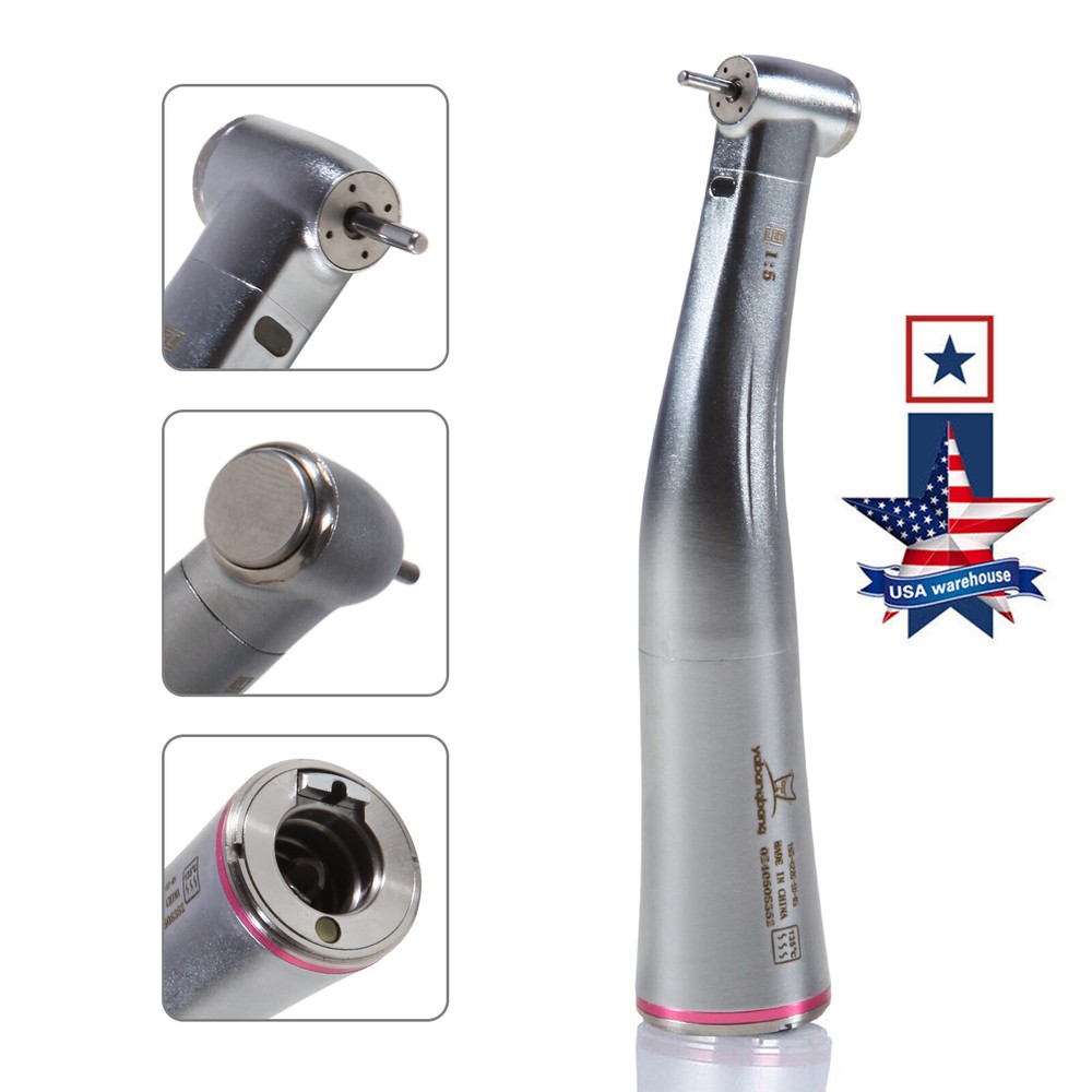Dental 1:5 Increasing Fiber Optic LED Contra Angle Handpiece Fit NSK Electric DL
