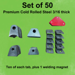 Weld On Tabs and mounts, -Pack of 50 Thick 3/16″ Steel Tabs, Rat Rod, Chassis