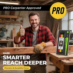 Carpenter Pencil with Sharpener, CP3000 Carpenter Mechanical Pencils with 19 …