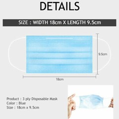 50 PCS Disposable Face Mask 3-Ply Non Medical Surgical Earloop Mouth Dust Cover