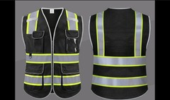 *JKSafety 9 Pockets Hi-Vis Black Safety Vest 3XL