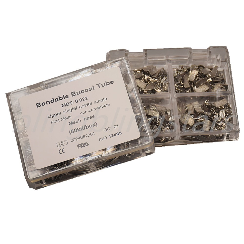 50 Set/Box Dental MBT 022 Ortodo Bucales1st Molar Bondable Mesh Base Buccal Tube