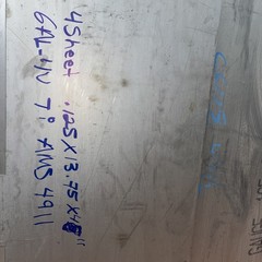 .125 X 13.740 X 48” On 6AL/4V Titanium Sheets