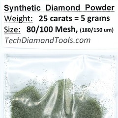 TechDiamondTools Diamond Powder 80 Grit 180-150 Microns, 25 cts = 5 Grams