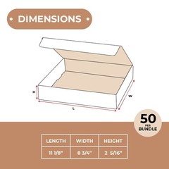 White Literature Mailers 11 1/8 x 8 3/4 x 2 5/16″ ECT-32B 50/Case