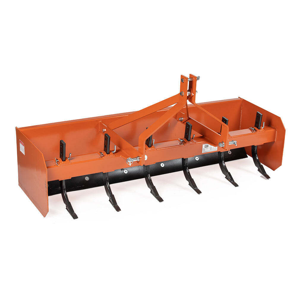 Titan Attachments 3 Point 6FT Rear Box Blade Scraper Grader, Cat 0 and 1