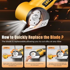 LKCTB Electric Scissors Cardboard Cutter w/ LED, Brushless Motor 3500mAh