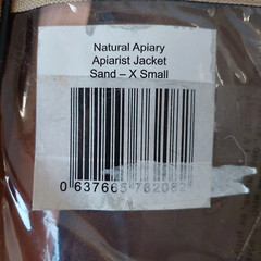 Natural Apiary Beekeeper Apiarist Jacket w/ Fencing Veil & Carrying Tote XSmall