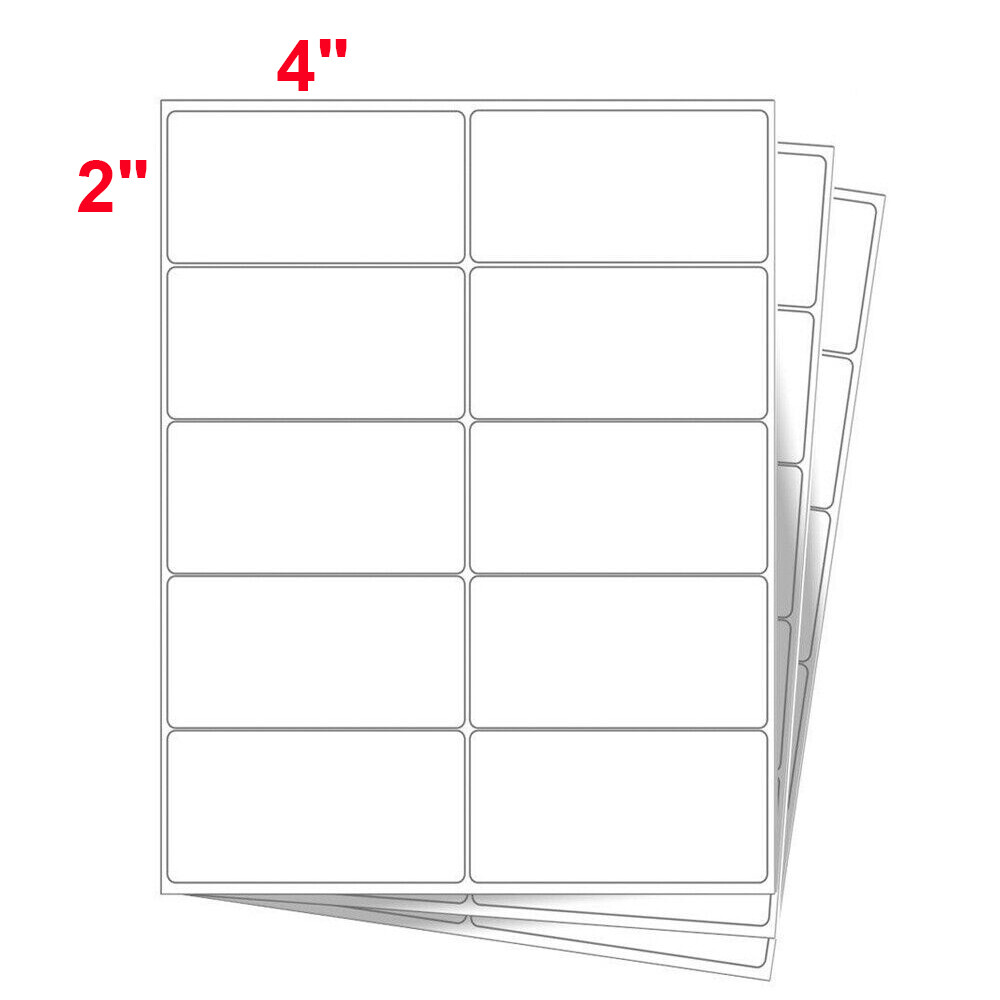 4 x 2 Laser/Ink Address Shipping Self-Adhesive Labels 10 Per Sheet 4″ x 2″ USA