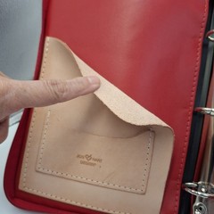 Jon Hart Design Red Coated Canvas 9″ Zippered 3-Ring Binder LSL Monogram
