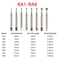 1-10 pack Dental Tungsten Steel Carbide Bur RA Round Burr Low Speed Contra Angle