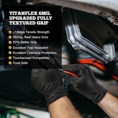 First Glove Black Industrial Disposable Nitrile Gloves 6 Mil Latex & Powder Free