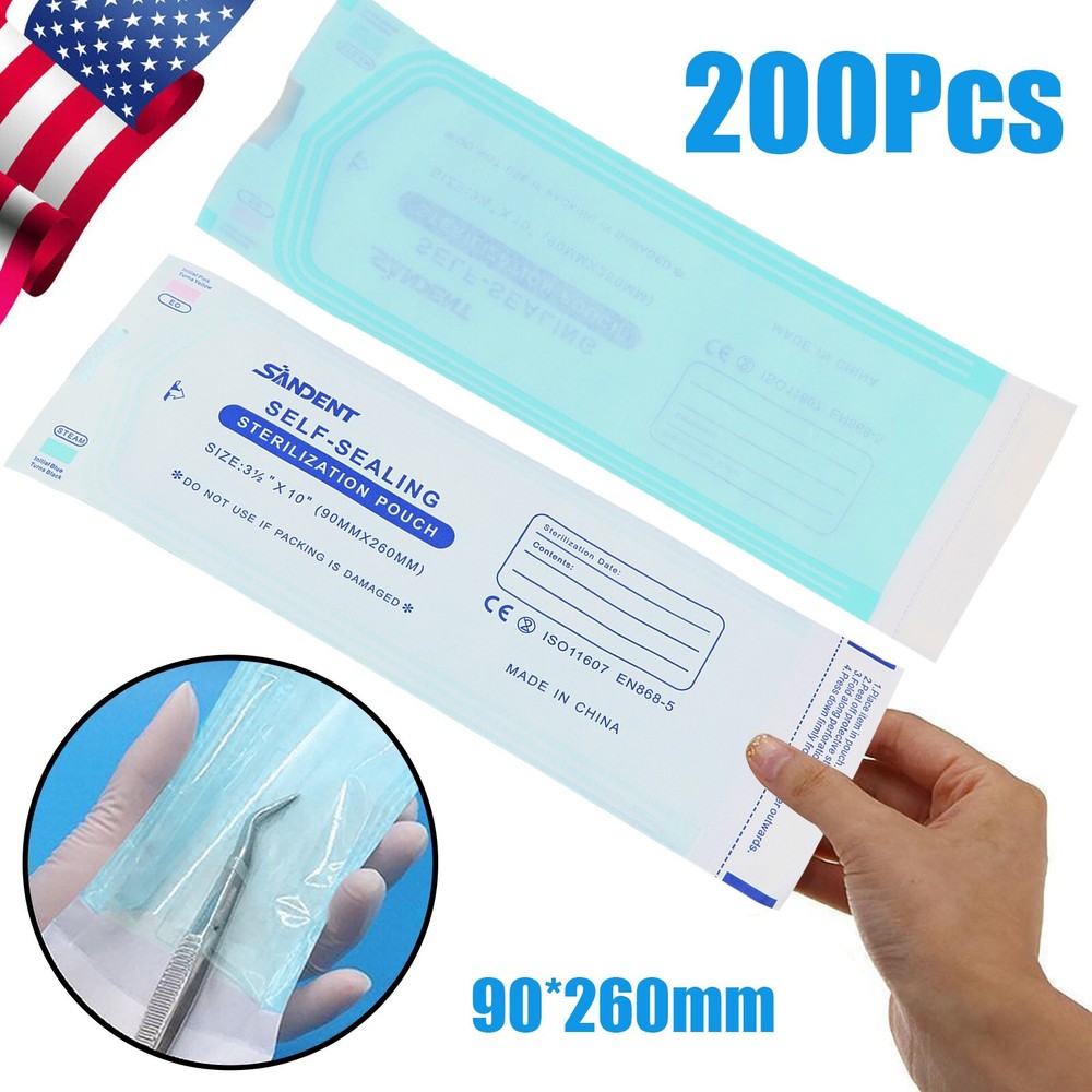 200Pcs Sterilization Pouches- 3.5 ” x 10 ” Dental Self Seal Pouch Bag