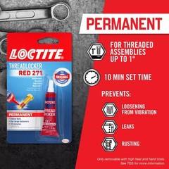 High-Strength Threadlocker Red 271, 0.2 fl oz Tube – Secure Bolts & Screws
