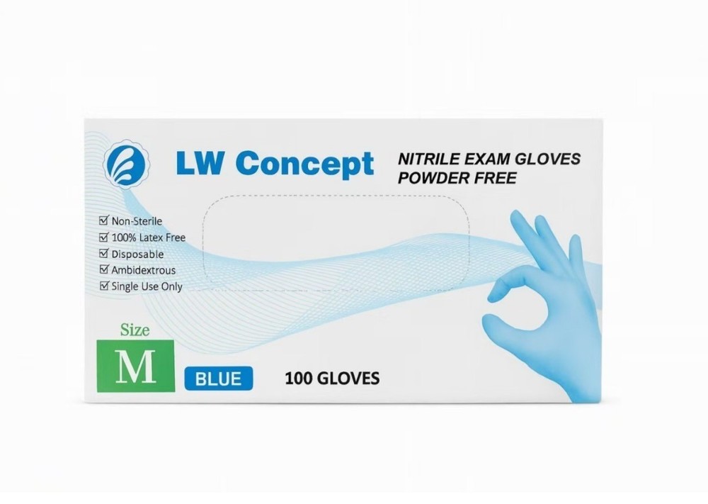 100pcs Disposable Nitrile Gloves Powder-Free Latex-Free Medical Home Use