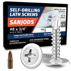 400Pcs #8 x 3/4″ Truss Head Sheet Metal Screws 410 Stainless Steel Self-Drilling