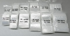 1,200pc Reclosable 2MIL Clear Bags 6 Sizes Assortment Set 200 of Each Baggies