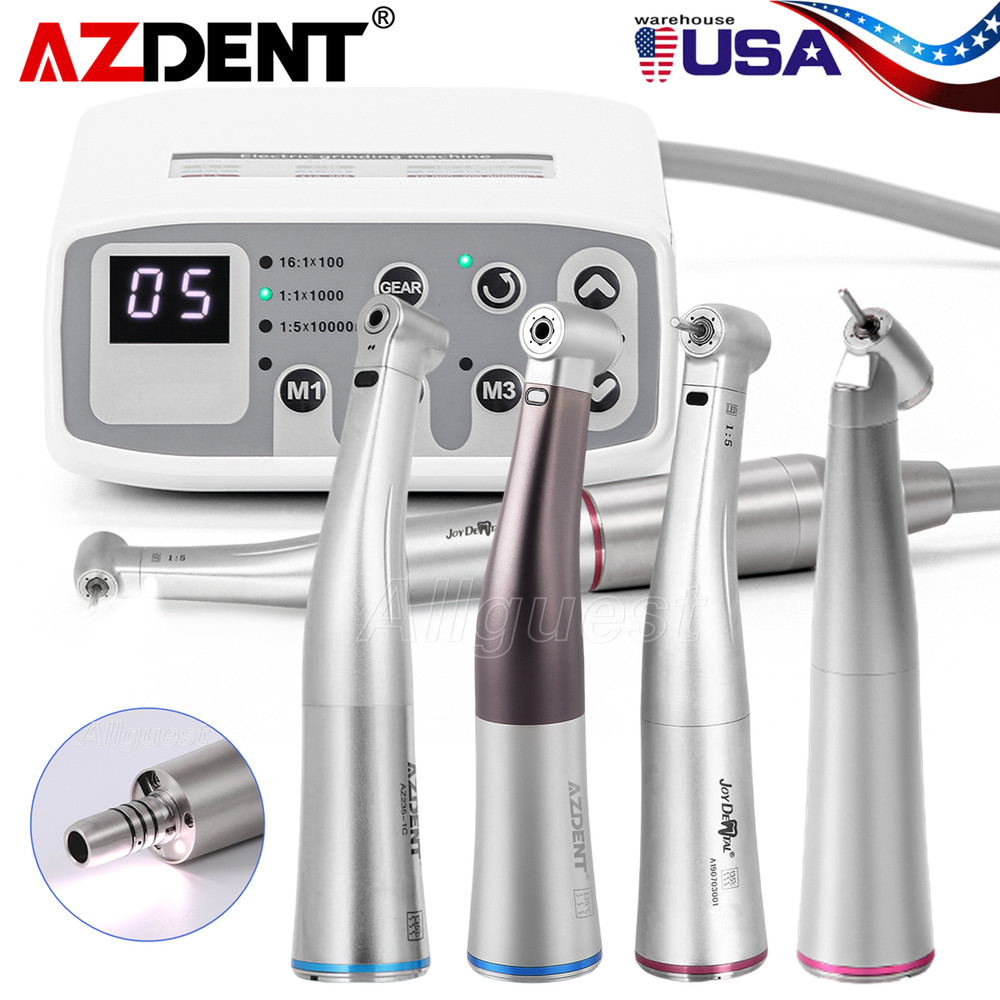 AZDENT motor electrico dental pieza de mano LED 1:5/1:1/1:4.2 contra angulo USA