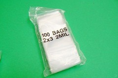 2×3 Bags 2mil Clear 300 Reclosable Poly Bags Top Squeeze Lock 2″ x 3″ Baggies