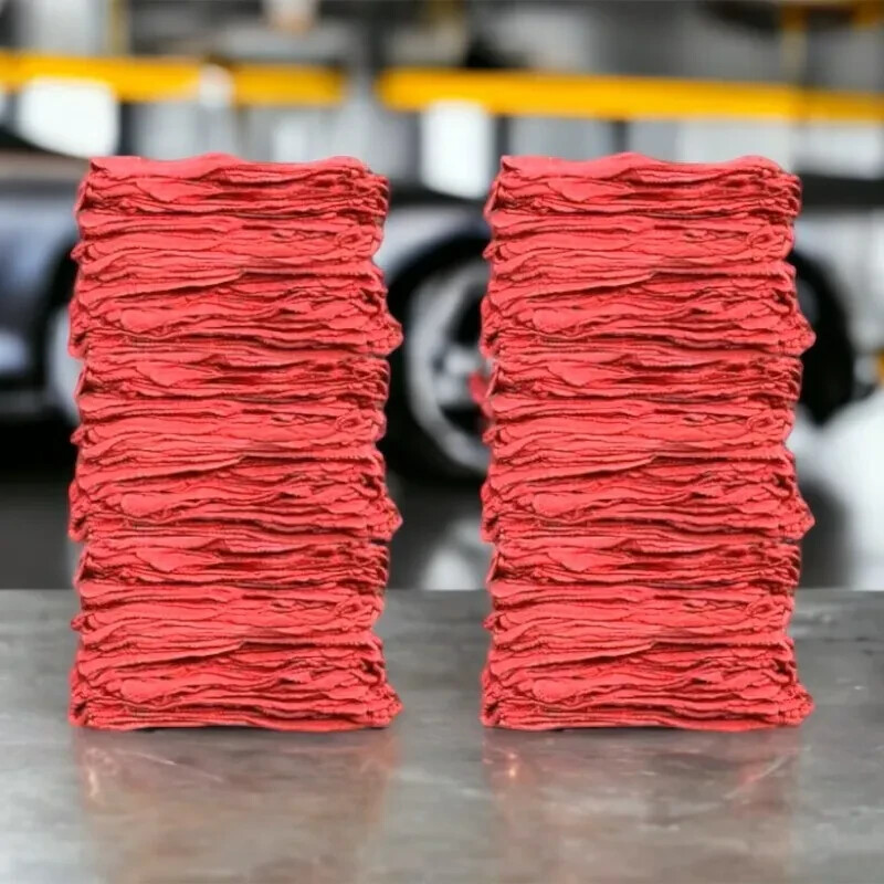 500 Pieces Red Shop Towels Large 15×14 Cleaning Rags, Fast Free Shipping