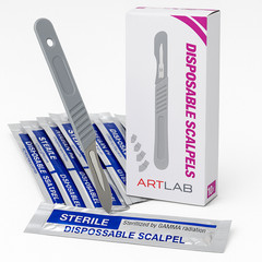 10PC DISPOSABLE SCALPELS #22-SINGLE USE – DISSECTING, SURGICAL, DERMAPLANING