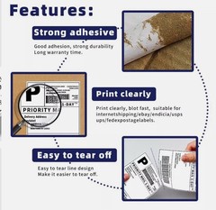 4″x6″ Fanfold Direct Thermal Shipping Labels for Zebra and Rollo 500 PCS