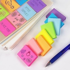Brightly Colored 1.5×2 inch Sticky Notes – 800 Sheets of Self-Stick Pads