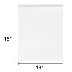 WEPOLY – 13″ x 15″(500 Count) Large Zip Poly Bags – Clear Plastic Reclosable …