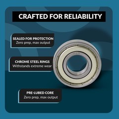 (2) 6203-ZZ Premium Metal Shield Ball Bearing C3 EMQ, 17x40x12, 6203 ZZ 6203z