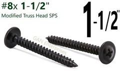 Modified Truss Head Self piercing sharp point Screws #8x 1/2″- 3″ K-Lath Black