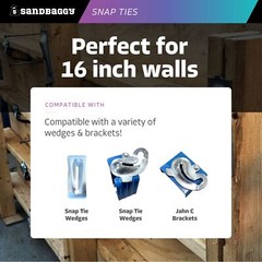 Sandbaggy 16″ x 4 ¾” Standard Snap Ties For Concrete Forms (Short End)