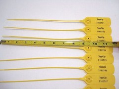 ToppClip 10 Yellow Plastic Security Pull Tight Seals Numbered New