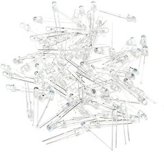 Super Bright White LED 3mm 3V Water Clear Transparent – 10x 25x 50x 100x Pc Pkgs