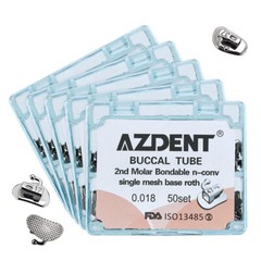 AZDENT Dental Orthodontic Bondable Buccal Tube 1st /2nd Molar Roth /MBT Non-Conv