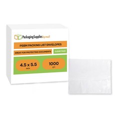 4.5″ x 5.5″ Plain Face No Print Packing List Envelopes Back Load, 1000 Pieces