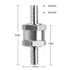 4 Pcs 8mm 5/16″ Fuel Non-Return One Way Check Valve Petrol Diesel Oil Aluminum