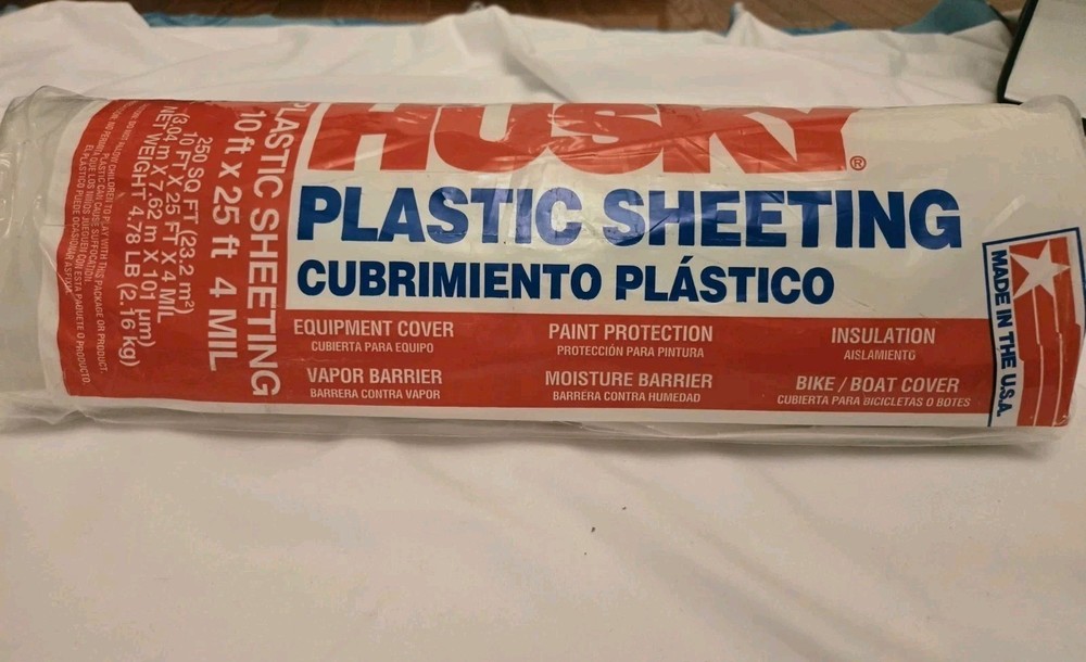 3.5 Mil 10 ft x 25 ft Plastic Sheeting Clear 4 Mil Thick Poly America 41025C NEW