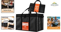 Durable Insulated Bag for Food Delivery, Reusable Cooler with Slip Pocket